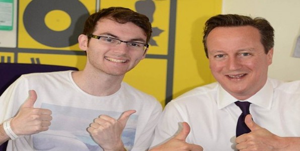 Stephen Sutton et David Cameron. Crdit photo : Page Facebook Stephen's Story