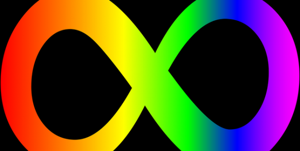 Le symbole de l'infini au couleur de l'arc-en-ciel reprsente la diversit du spectre de l'autisme
