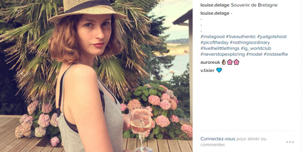 Copie d'cran du compte Instagram de Louise Delage  2016 INSTAGRAM